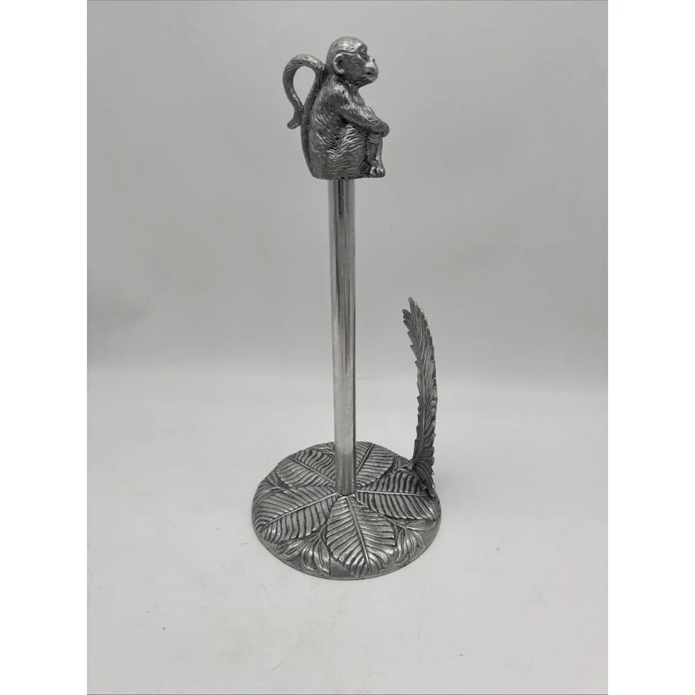 Arthur Court Silver Monkey Countertop Paper Towel Holder